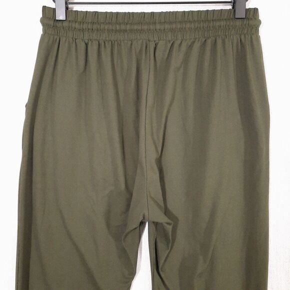 Leggings Depot Joggers Track Cuff Sweatpants Size Medium Pockets Olive Green - Picture 7 of 11